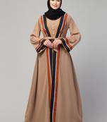Double layer abaya dress with attached shrug - dubai style burqa for women