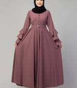 Plain umbrella abaya with adjustible belt bell sleeves - simple umbrella style burqa for women and girls