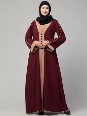 Maxi abaya dress with pipin work on sleeves 1