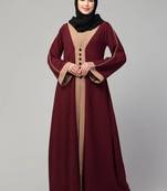 Maxi abaya dress with pipin work on sleeves