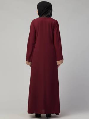 Maxi abaya dress with pipin work on sleeves 2