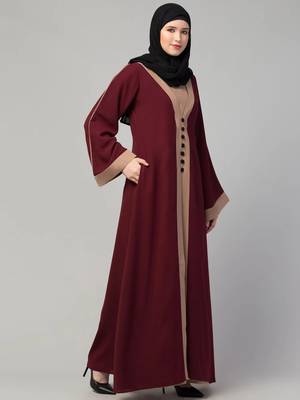 Maxi abaya dress with pipin work on sleeves 4