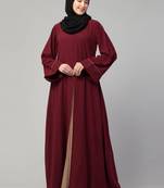 A-line abaya dress with front box design flared sleeves