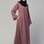 Front open abaya with piping work made in nida matte fabric - front open burqa for ladies & girls