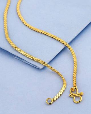 S-hook closure gold plated chain with textured detail 1