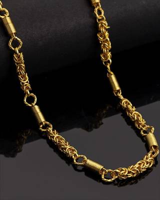 S-hook closure gold plated chain with textured detail 1