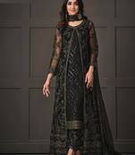 Black net wedding indian pakistani long gown anarkali suit