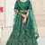 Green embroidered art silk semi stitched lehenga