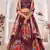 Wine printed georgette semi stitched lehenga
