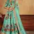 Green plain art silk semi stitched lehenga