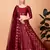 Maroon embroidered silk semi stitched lehenga