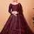 Wine embroidered silk semi stitched lehenga