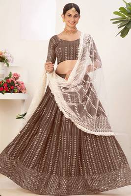Wedding Season Special Caramel Color Lehenga Choli Set 1