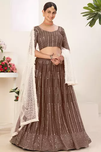 Wedding Season Special Caramel Color Lehenga Choli Set