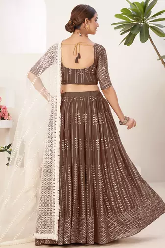 Wedding Season Special Caramel Color Lehenga Choli Set