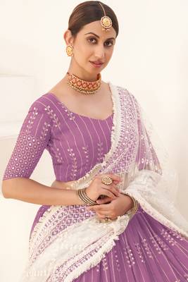 Wedding Season Special Twilight Lavender Color Lehenga Choli Set 3
