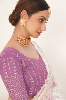 Wedding Season Special Twilight Lavender Color Lehenga Choli Set 4