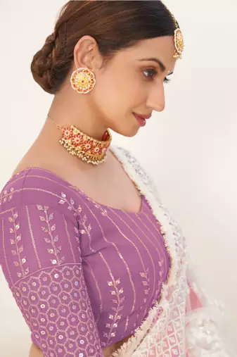 Wedding Season Special Twilight Lavender Color Lehenga Choli Set