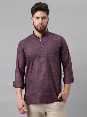 Riag men's solid ethnic short kurta. 1