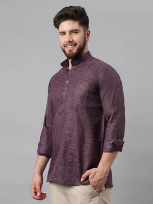 Riag men's solid ethnic short kurta. 2