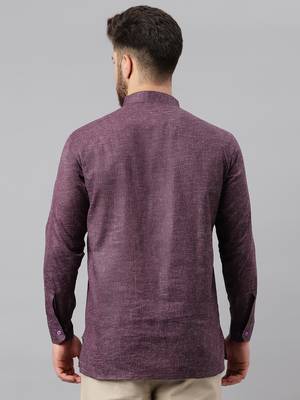 Riag men's solid ethnic short kurta. 3