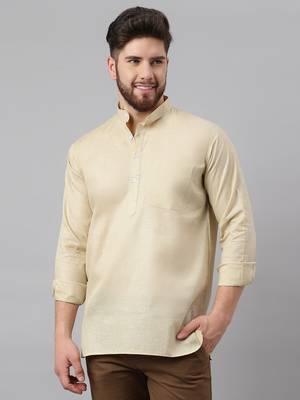 Riag men's solid ethnic short kurta. 1