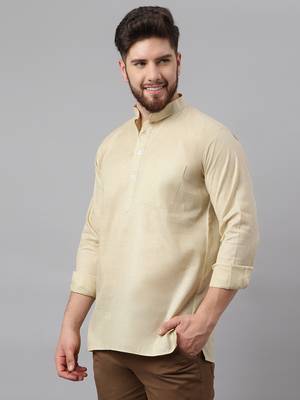 Riag men's solid ethnic short kurta. 2
