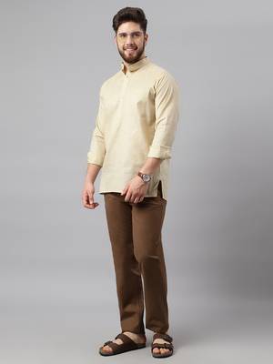 Riag men's solid ethnic short kurta. 4