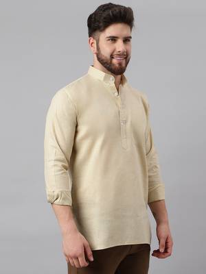 Riag men's solid ethnic short kurta. 5