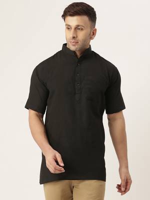 Riag men's solid ethnic short kurta. 1