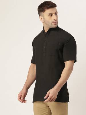 Riag men's solid ethnic short kurta. 3