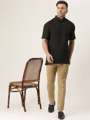 Riag men's solid ethnic short kurta. 5