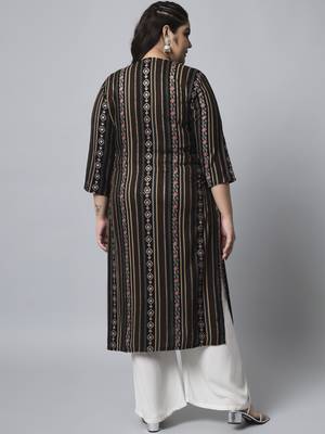 Multicolor sequin, beads, designer button rayon straight kurta 2