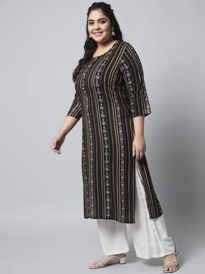 Multicolor sequin, beads, designer button rayon straight kurta 4