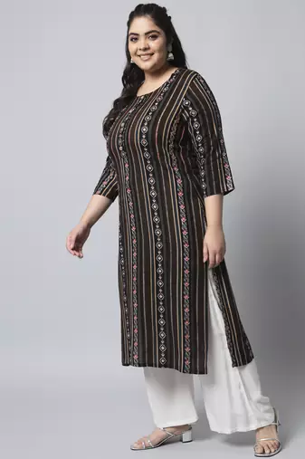 Multicolor sequin, beads, designer button rayon straight kurta