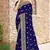 Women'S Navy Blue Zari Resham Embroidered Georgette Saree With Blouse Piece By Manu Fashion Era
