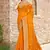 Women'S Mustard Zari Resham Embroidered Georgette Saree With Blouse Piece By Manu Fashion Era