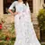 Womens'S White Zari Resham Stone Embroidered Net Party Wear Saree With Blouse Piece By Manu Fashion Era