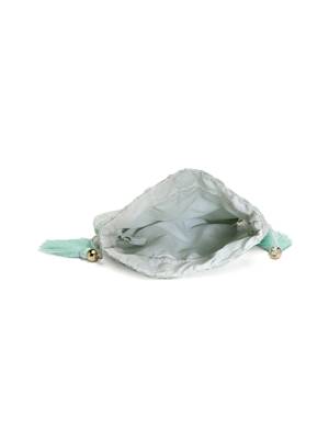 Droop Arctic Blue & White Floral Embroidered Faux Silk Potli 5