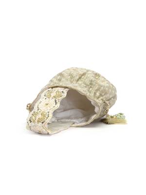 Droop Pistachio Green & Gold Ditsy Embroidered Faux Silk Potli 5