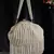 Droop Pearl White & Gold Striped Embellished Faux Silk Clutch