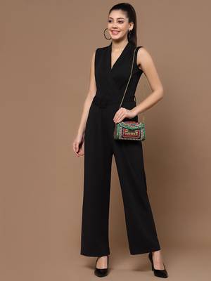 Mosaic Green & Multi Stone Work Embellished Metal Clutch 2