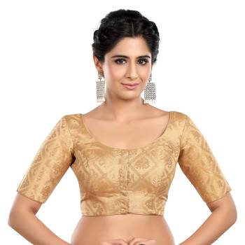 Neckbbok Silver Banarsi short sleeves readymade blouse 1