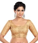 Neckbbok Silver Banarsi short sleeves readymade blouse