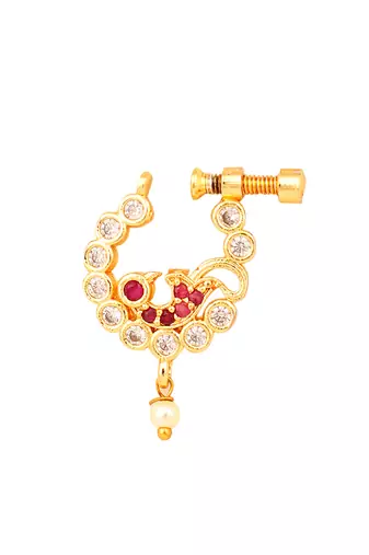 red-white gold nose pin