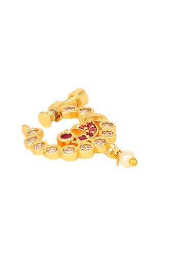 red-white gold nose pin