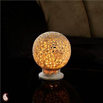 Round Carved Stone Candle Holder 1