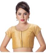 Gold Padded Short Sleeves Readymade Saree Blouse