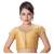 Gold Padded Short Sleeves Readymade Saree Blouse