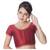 Maroon Padded Short Sleeves Readymade Saree Blouse